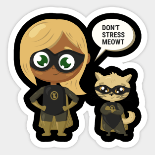 "Don't stress Meowt" Superheroes | Funny cat Trending Sticker